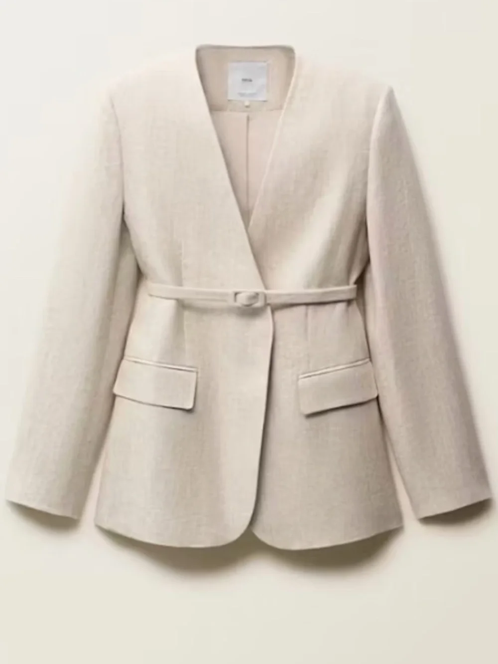[NWT] Mango Suit Linen Blazer with Belt - XS